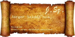 Jerger Szidónia névjegykártya